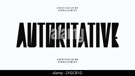 Strong powerful alphabet, condensed letters, clean minimalist font for ...