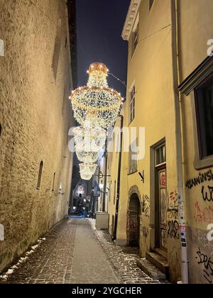 Tallinn old town behind town hall Stock Photo