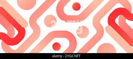 Abstract and Minimalist Background Design with Red and Peach Geometric Shapes Stock Vector