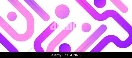 Abstract and Minimalist Background Design with Purple and Pink Geometric Shapes Stock Vector