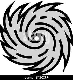 cyclone hurricane disaster color icon vector illustration Stock Vector