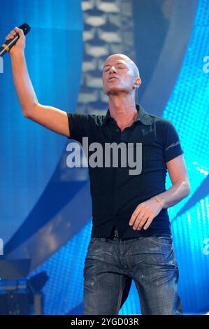 Catania Italy 29/06/2007: Raf,Italian singer,during the television show “Festivalbar 2007” Stock Photo