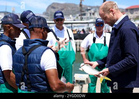 The Prince of Wales meeting local fishermen in Kalk Bay Harbour, Cape ...