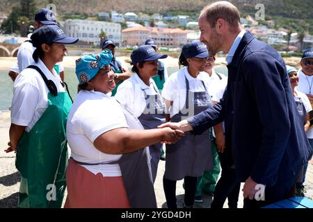 The Prince of Wales meeting local fishermen in Kalk Bay Harbour, Cape ...