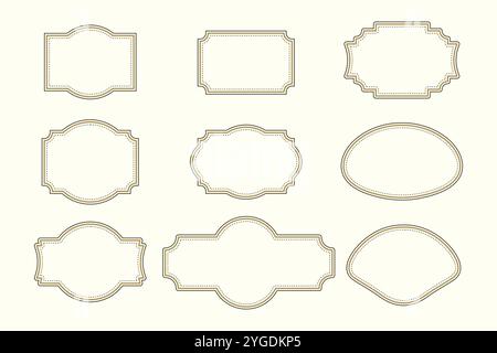 Set of vintage frames, hand drawn . Vector illustration Stock Vector