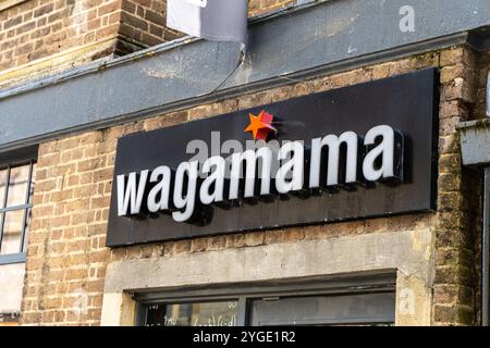 Oxford , UK - June 5, 2024: Wagamama sign Asian style restaurant in old town Oxford. Stock Photo
