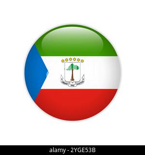 Equatorial Guinea flag on button Stock Vector