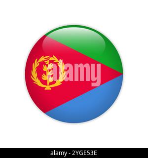 Eritrea flag on button Stock Vector