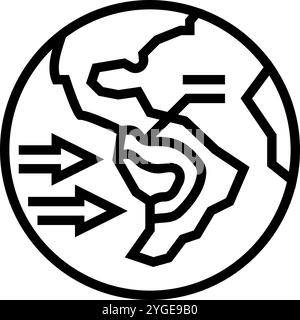 path map hurricane disaster line icon vector illustration Stock Vector ...