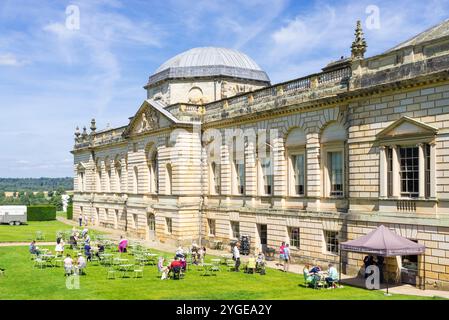 Side view and cafe seating Castle Howard Yorkshire - Castle Howard an English country house in North Yorkshire England UK GB Europe Stock Photo