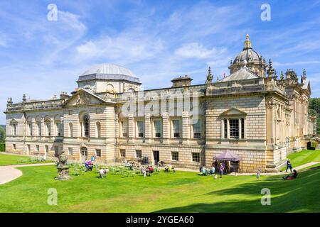 Side view and cafe seating Castle Howard Yorkshire - Castle Howard an English country house in North Yorkshire England UK GB Europe Stock Photo