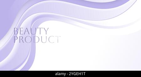 Abstract Background with White and Purple Wave Shapes for Banner, Cover, or Beauty Product Background Stock Vector