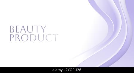 Abstract Background with White and Purple Wave Shapes for Banner, Cover, or Beauty Product Background Stock Vector