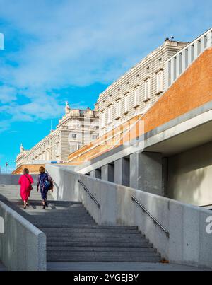 Royal Palace of Madrid, located in the area of the Habsburgs, classical ...