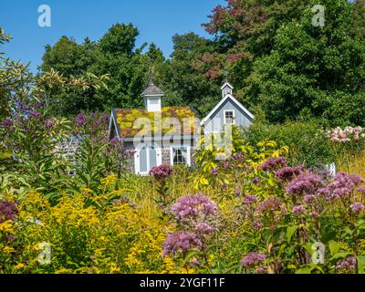 Fall in the Coastal Maine Botanical Gardens in Boothbay Harbor Maine USA Stock Photo