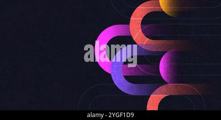 Abstract Background with Colorful Gradient Geometric Shapes. Suitable for Banner, Cover, or Landing Page Design Stock Vector