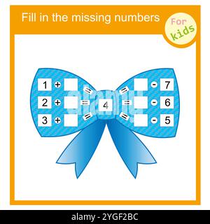 Math activity for children. Preschool worksheet activity. Vector illustration. Stock Vector