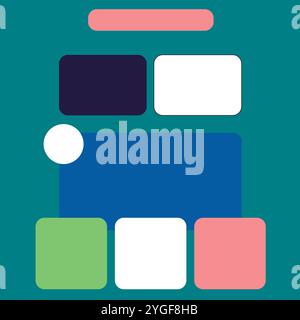 Colored square template background with blank space for products and copy space Stock Vector