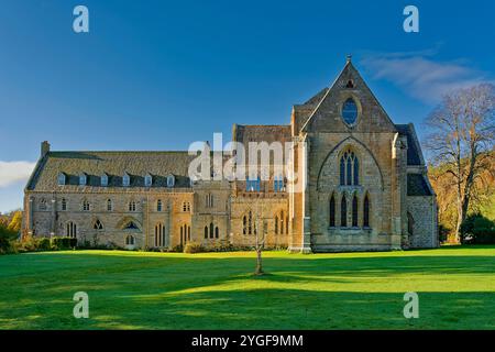 Pluscarden Abbey a Catholic Benedictine monastery near Elgin Scotland in autumn sunshine Stock Photo