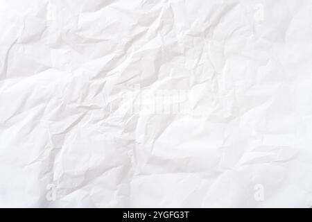 Top view and full frame of wrinkled or crumpled white stencil paper texture is used for wrinkled or crumpled white paper background texture Stock Photo