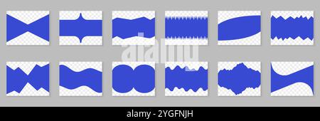 Abstract Geometric Shapes Set. Abstract Separator for Web Page. Curved Minimal Design Elements for Website Decoration. Isolated Vector Illustration Stock Vector