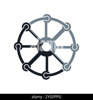 chain connection circle icon vector logo template illustration design Stock Vector