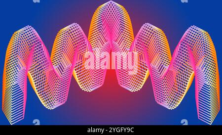 Waveform colorful abstract geometric structure background Stock Vector