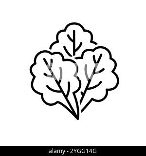 Lettuce vegetable icon. salad sign , green vegetable leaves and organic. outline or line pictogram style. Editable stroke. vector illustration. Design Stock Vector