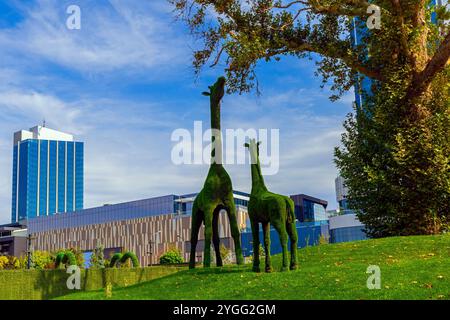 Tashkent City playground by Tashkent City Mall is a modern shopping and entertainment complex in Tashkent, Uzbekistan. It features over 250 brands, in Stock Photo