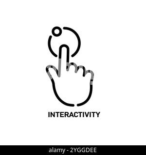 Interactive interface line icon, outline vector illustration, linear pictogram isolated on white Stock Vector