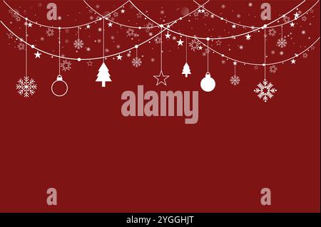 Decorative vector background with snowflakes. Christmas and New Year decoration - Merry Christmas and Happy New Year banner. Stock Vector