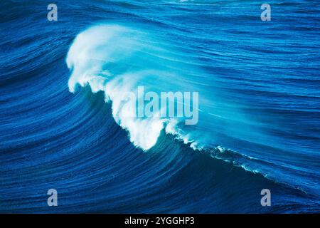 Action, Africa, Beauty in nature, Blue Background, Coast, Colour Image, Garden Route, Gwaing River Mouth, High angle view, Indian Ocean, Nature, No People, Ocean, Outdoors, Power in nature, Scenic, Sea, Seascape, South Africa, Water, Waves, Western Cape Province Stock Photo