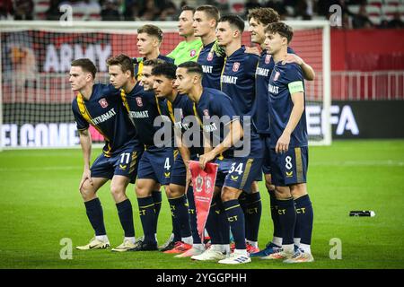 Nice, France, France. 7th Nov, 2024. Team of FC Twente during the UEFA Europa League, League Phase MD4 match between OGC Nice and FC Twente at Allianz Riviera Stadium on November 07, 2024 in Nice, France. (Credit Image: © Matthieu Mirville/ZUMA Press Wire) EDITORIAL USAGE ONLY! Not for Commercial USAGE! Stock Photo