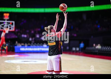 Antwerp, Belgium. 07th Nov, 2024. Belgium's Emma Meesseman pictured before a basketball game between Belgian national team the Belgian Cats and Lithunia, a qualification game (3/6) for the 2025 Eurobasket tournament, on Thursday 07 November 2024 in Antwerp, Belgium. BELGA PHOTO TOM GOYVAERTS Credit: Belga News Agency/Alamy Live News Stock Photo