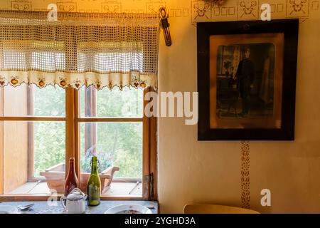 Recreation of the family atmosphere of the inhabitants of the small houses. The Golden Lane, iconic places of Prague Castle. Prague Castle complex. Pr Stock Photo