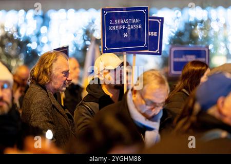 Vienna, Vienna, Austria. 7th Nov, 2024. Light of Hope commemorative event on the occasion of 86 years of the November pogroms this Saturday. Young people commemorate the November pogroms, organised by the Youth Commission of the Jewish Community Vienna. (Credit Image: © Andreas Stroh/ZUMA Press Wire) EDITORIAL USAGE ONLY! Not for Commercial USAGE! Stock Photo