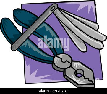 Repair and construction tools black icons set with pliers spanner drill isolated Stock Vector