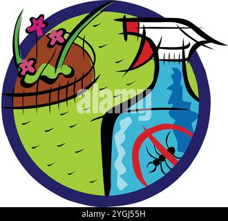 Plastic bottle of insect repellent on white background isometric 3d vector illustration Stock Vector