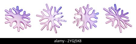 Snowflakes set. Realistic snowflake collection isolated on white background. Christmas decoration. Vector illustration Stock Vector
