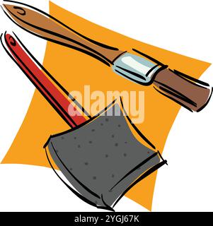 Painting tools realistic set with isolated palette paint cans rollers and paintbrushes illustration Stock Vector