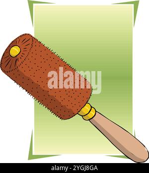 Paint brushes and rollers color banners set isolated illustration Stock Vector