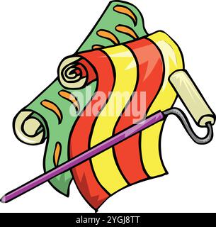 The construction team used a brush to apply wallpaper during renovation design vector illustration Stock Vector