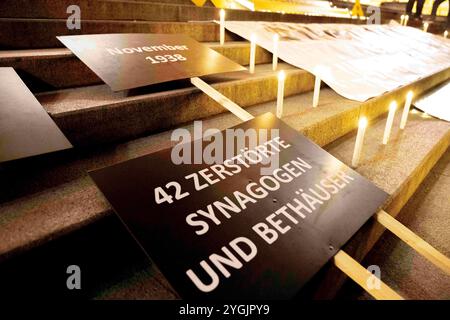 Vienna, Vienna, Austria. 7th Nov, 2024. Light of Hope commemorative event on the occasion of 86 years of the November pogroms this Saturday. Young people commemorate the November pogroms, organised by the Youth Commission of the Jewish Community Vienna. (Credit Image: © Andreas Stroh/ZUMA Press Wire) EDITORIAL USAGE ONLY! Not for Commercial USAGE! Stock Photo