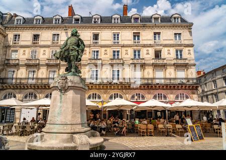 Statue of Jean Guiton on the square in front of the town hall, La Rochelle, France, Europe Stock Photo