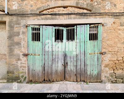 old wooden door, Spain, Balearic Islands, Majorca Stock Photo