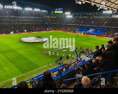 Fulham, UK. 07th Nov, 2024. Fulham, London, November 7th 2024 Chelsea Football Club playing Noah FC in the 3rd game easy of the 2024/25 Europa Conference league OPS: Teams walk out Credit: Motofoto/Alamy Live News Stock Photo