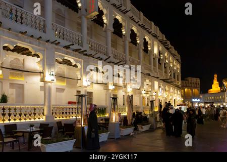 Souq Waqif, in the evening, Old Town, Doha, Qatar, Qatar, Persian Gulf, Middle East, Asia Stock Photo