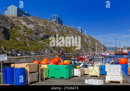 Commercial Port, Nuuk, Sermersooq Municipality, Greenland, Kingdom of Denmark Stock Photo