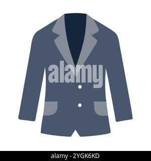 simple vector illustration of a blazer , in a simple and clean style, for business and fashion graphics. clothing flat illustration. Stock Vector