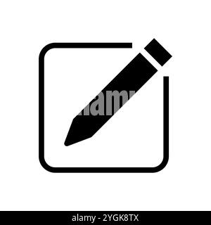 Edit icon. Pencil symbol. Black edit shape. Vector illustration. Stock Vector
